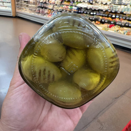 Trader Joe's Grilled Pitted Chalkidiki Green Olives in Oil 11.64 oz, product image 4