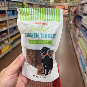 Trader Joe's Smoked Chicken Tenders Dog Treats — front package view