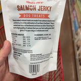 Trader Joe's Salmon Jerky Dog Treats — close-up packaging detail