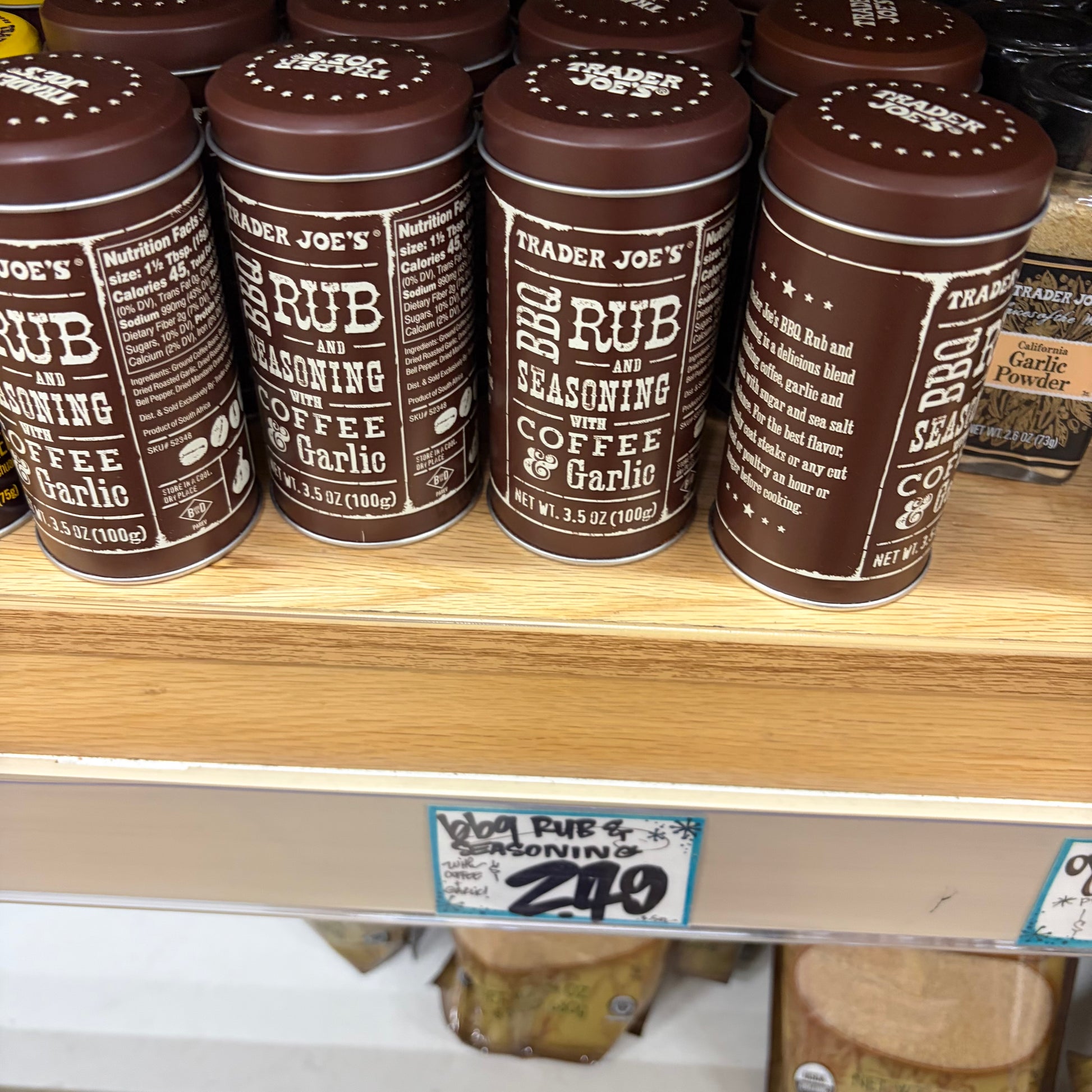 Trader Joe's BBQ Rub & Seasoning with Coffee & Garlic 