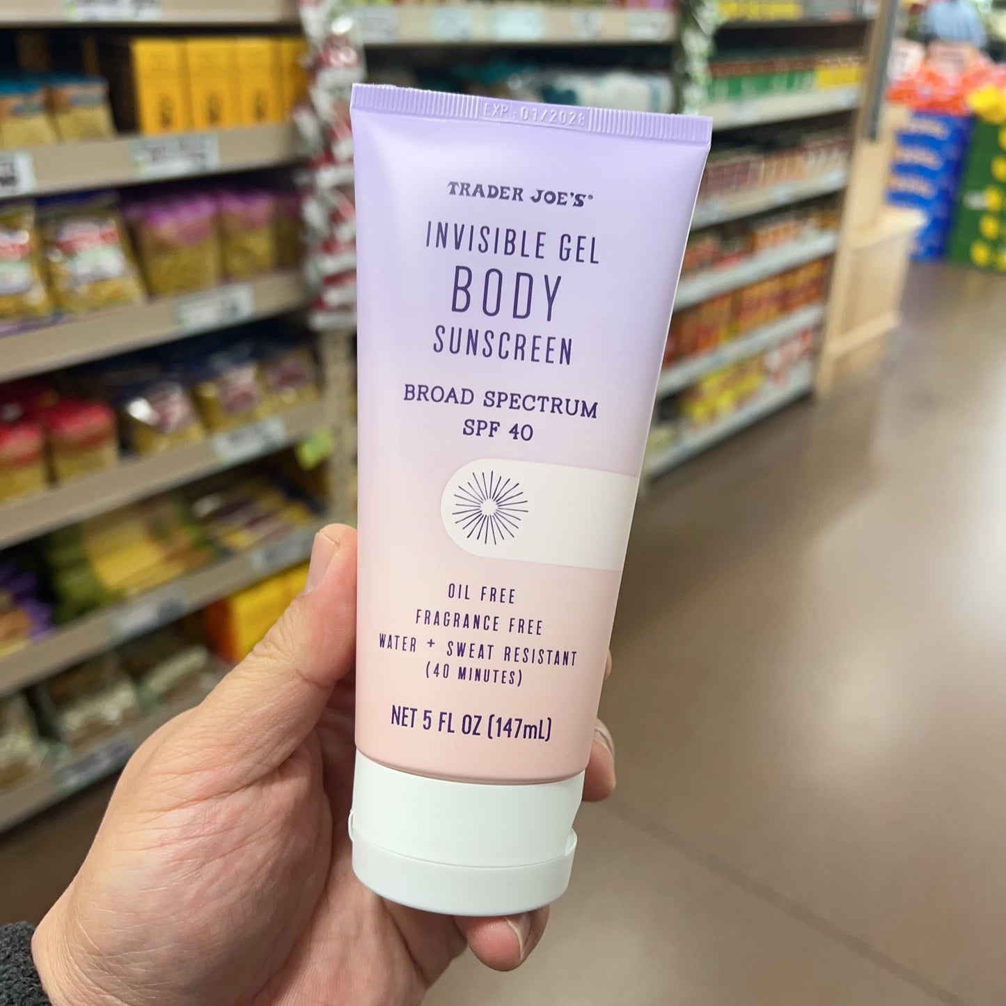 Trader Joe's Invisible Gel Body Sunscreen SPF 40 | Lightweight, Non-Greasy Broad Spectrum | 5 FL OZ (147mL)