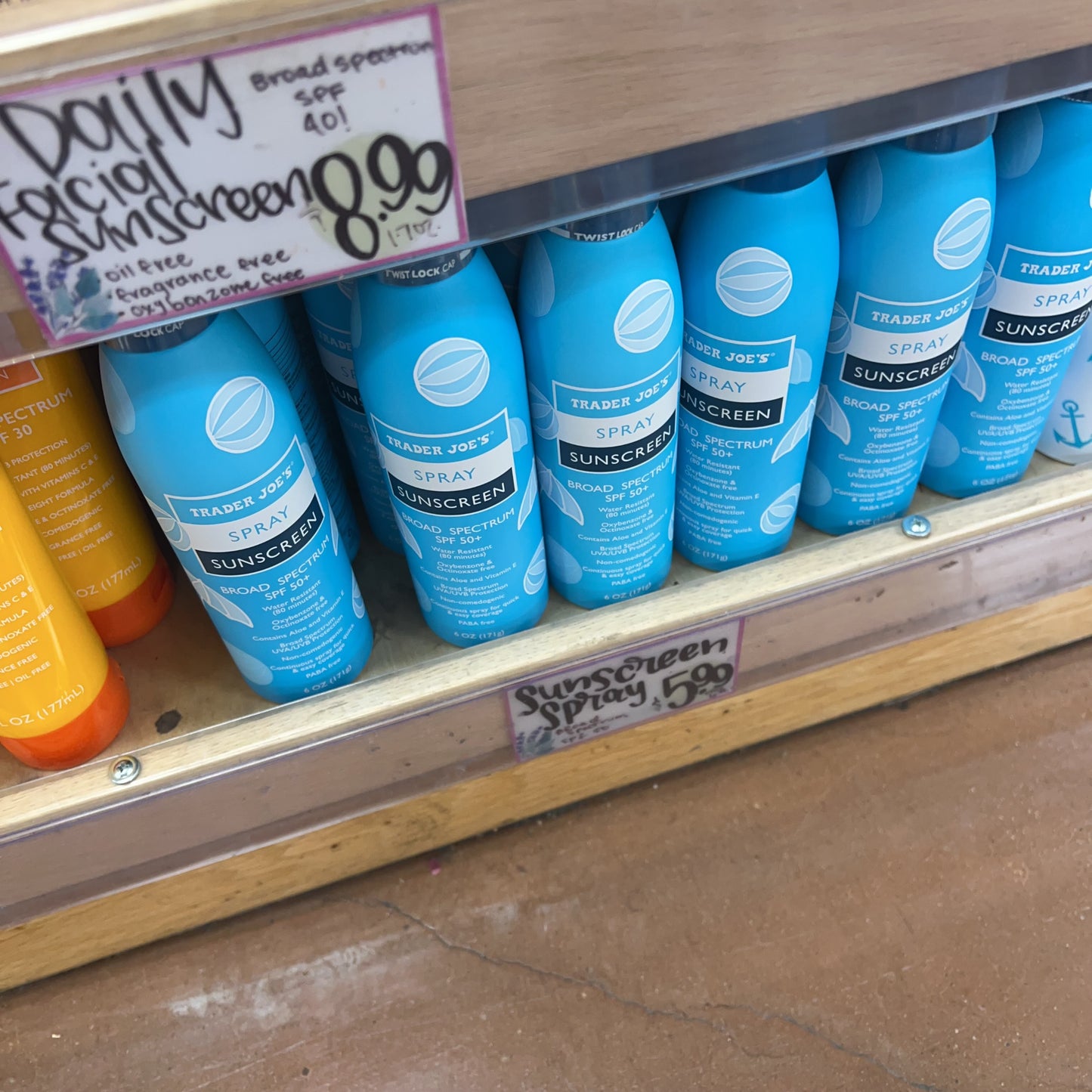 Trader Joe's Spray Sunscreen Broad Spectrum SPF 50+, Water Resistant, 6 oz (171g)