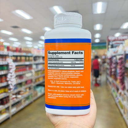 Trader Joe's Vitamin C 1000 mg with Rose Hips Dietary Supplement 250 Tablets