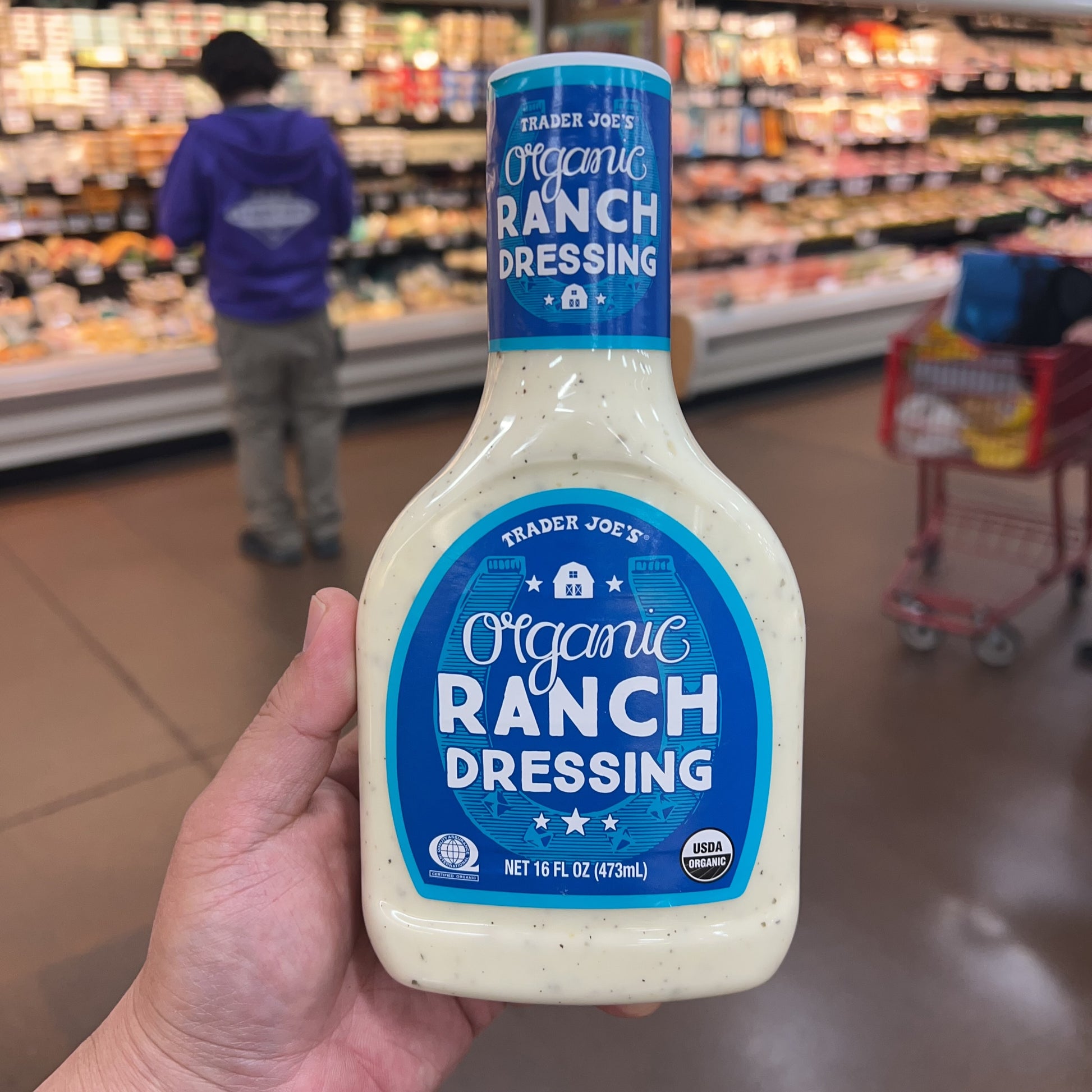 Trader Joe's Organic Ranch Dressing USDA Certified Organic • Net Wt. 16 fl oz (473mL)