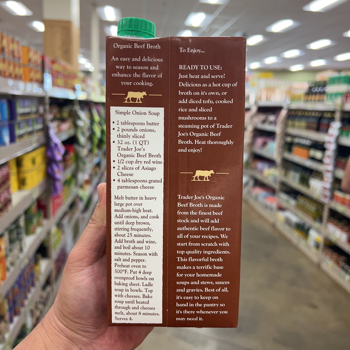 Trader Joe's Organic Beef Broth 32 fl oz — product image 2