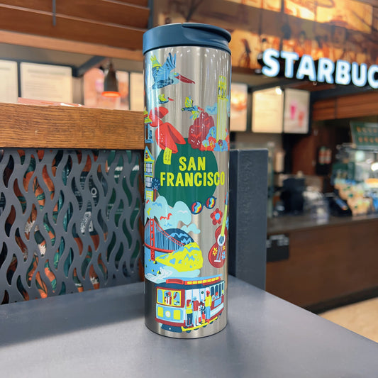 Starbucks Discovery Series San Francisco Stainless Steel Tumbler, 16 Oz Official Starbucks Discovery Series Insulated Travel Tumbler | San Francisco Themed