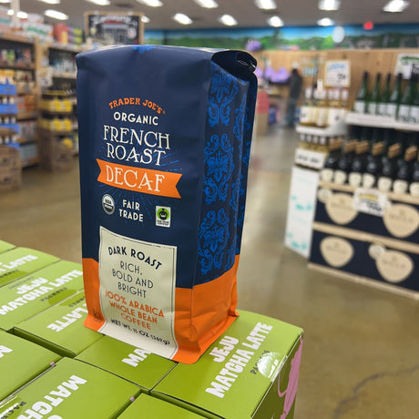 Trader Joe's Organic French Roast Decaf Coffee Dark Roast 100% Arabica Whole Bean 13 oz