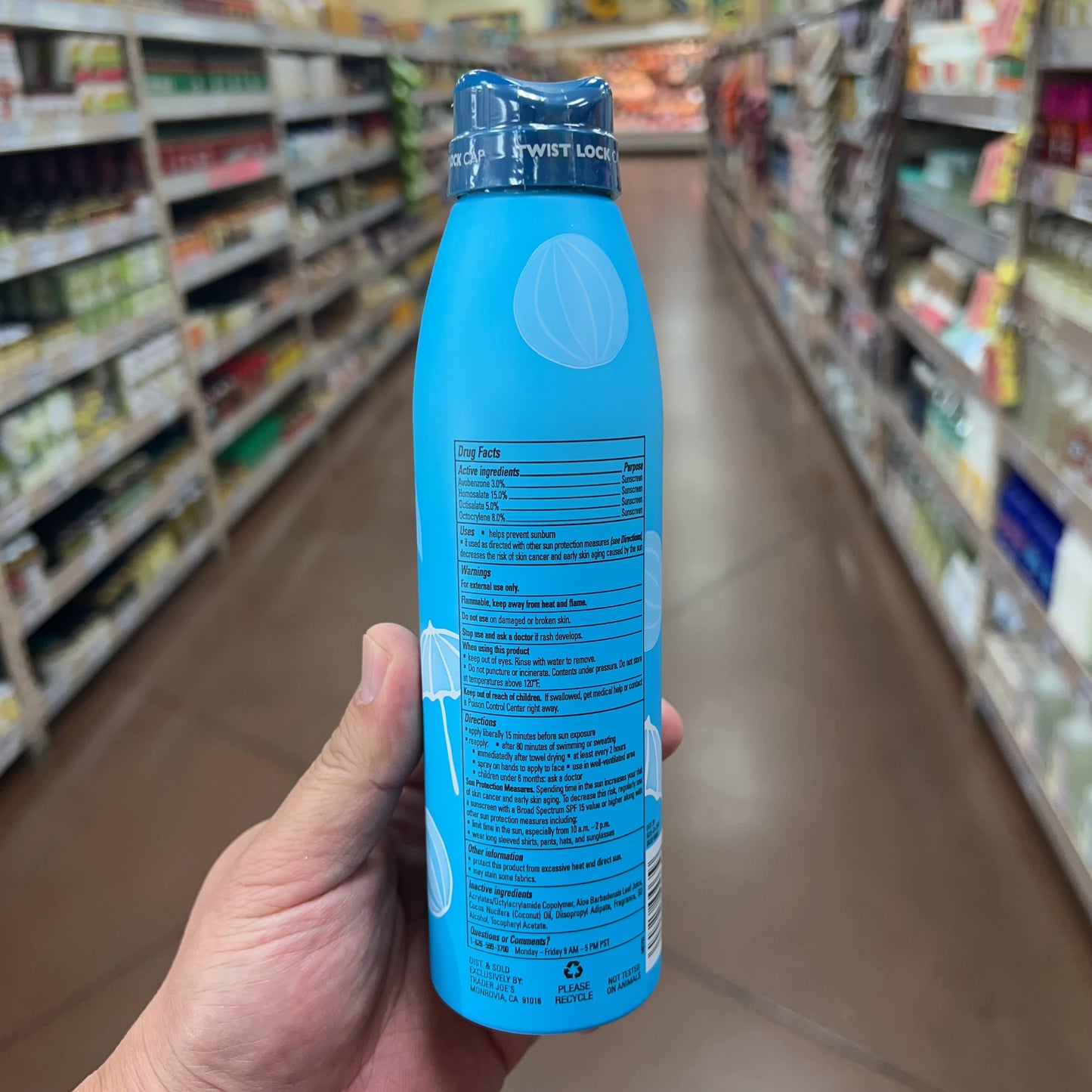 Trader Joe's Spray Sunscreen Broad Spectrum SPF 50+, Water Resistant, 6 oz (171g)