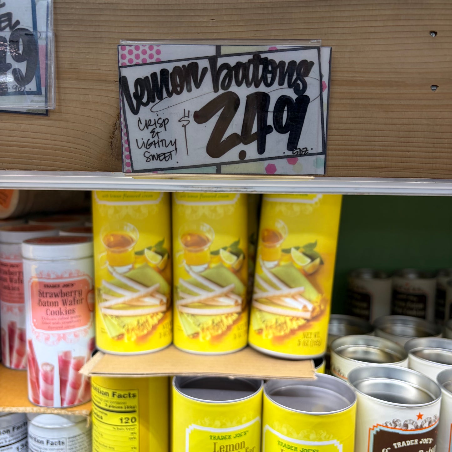 Trader Joe's Lemon Baton Wafer Cookies — Buy Online price