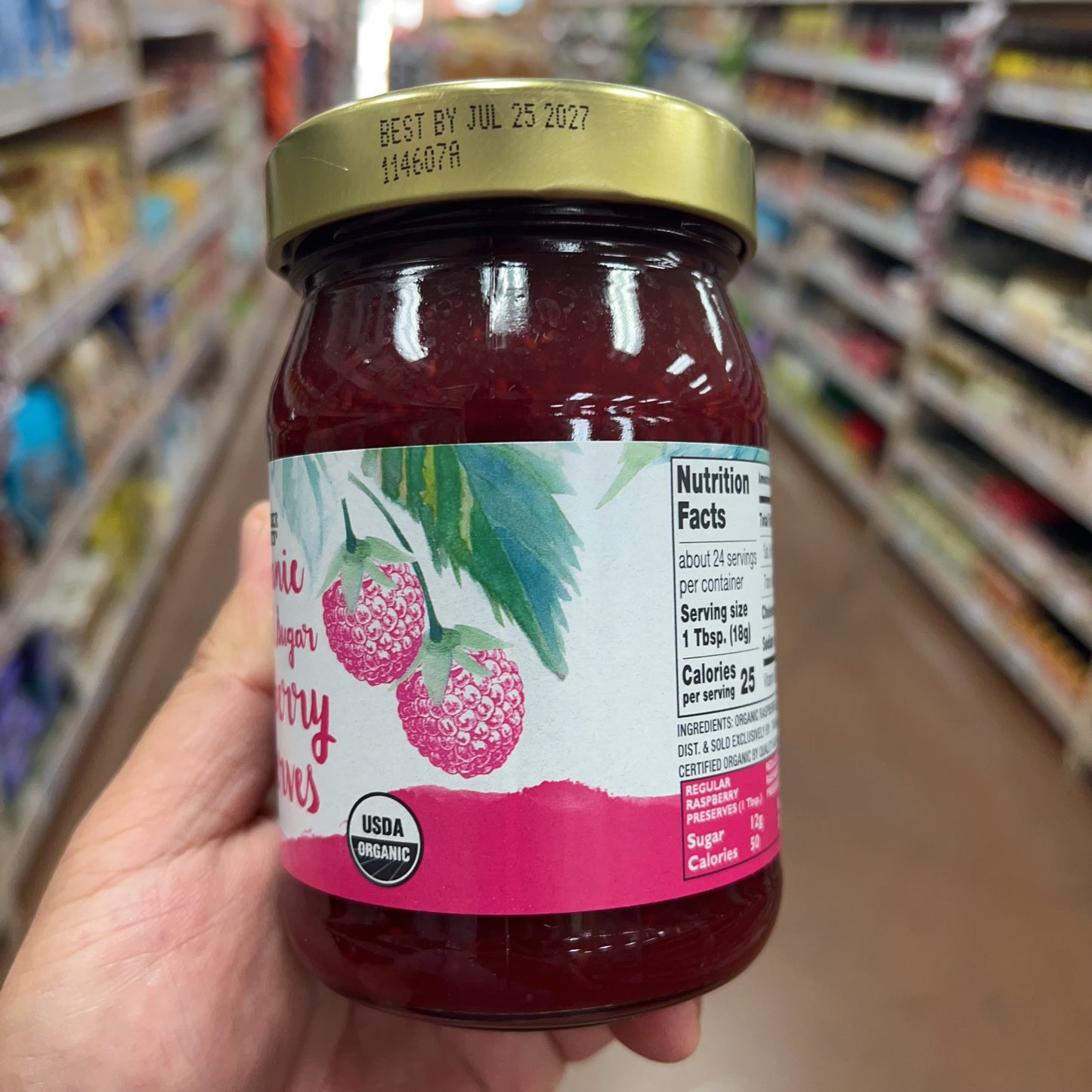 Trader Joe's Organic Reduced Sugar Raspberry Preserves