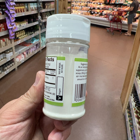 Trader Joe's Organic Stevia Extract Powder — supplement facts and serving size label close-up