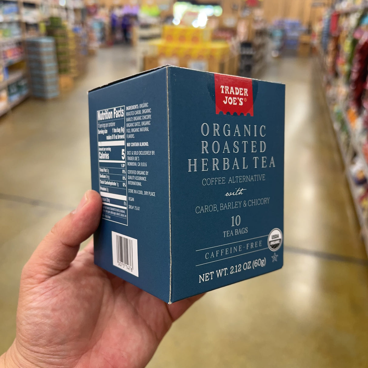 Trader Joe's Organic Roasted Herbal Tea Coffee Alternative 10 Bags 2.12 oz product image 4