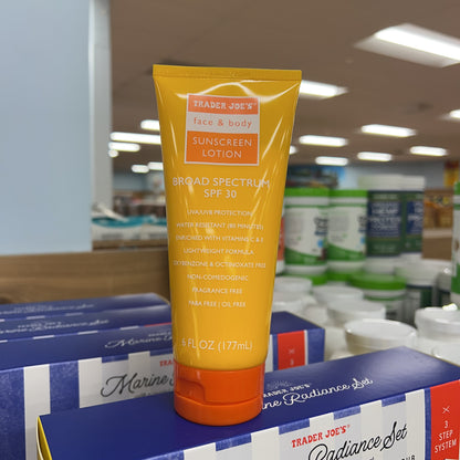 Trader Joe's Face & Body Sunscreen Lotion SPF 30 Broad Spectrum 6 fl oz