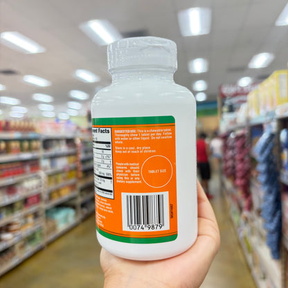 Trader Joe's Chewable Orange Flavored Vitamin C 500 mg Dietary Supplement 100 Tablets