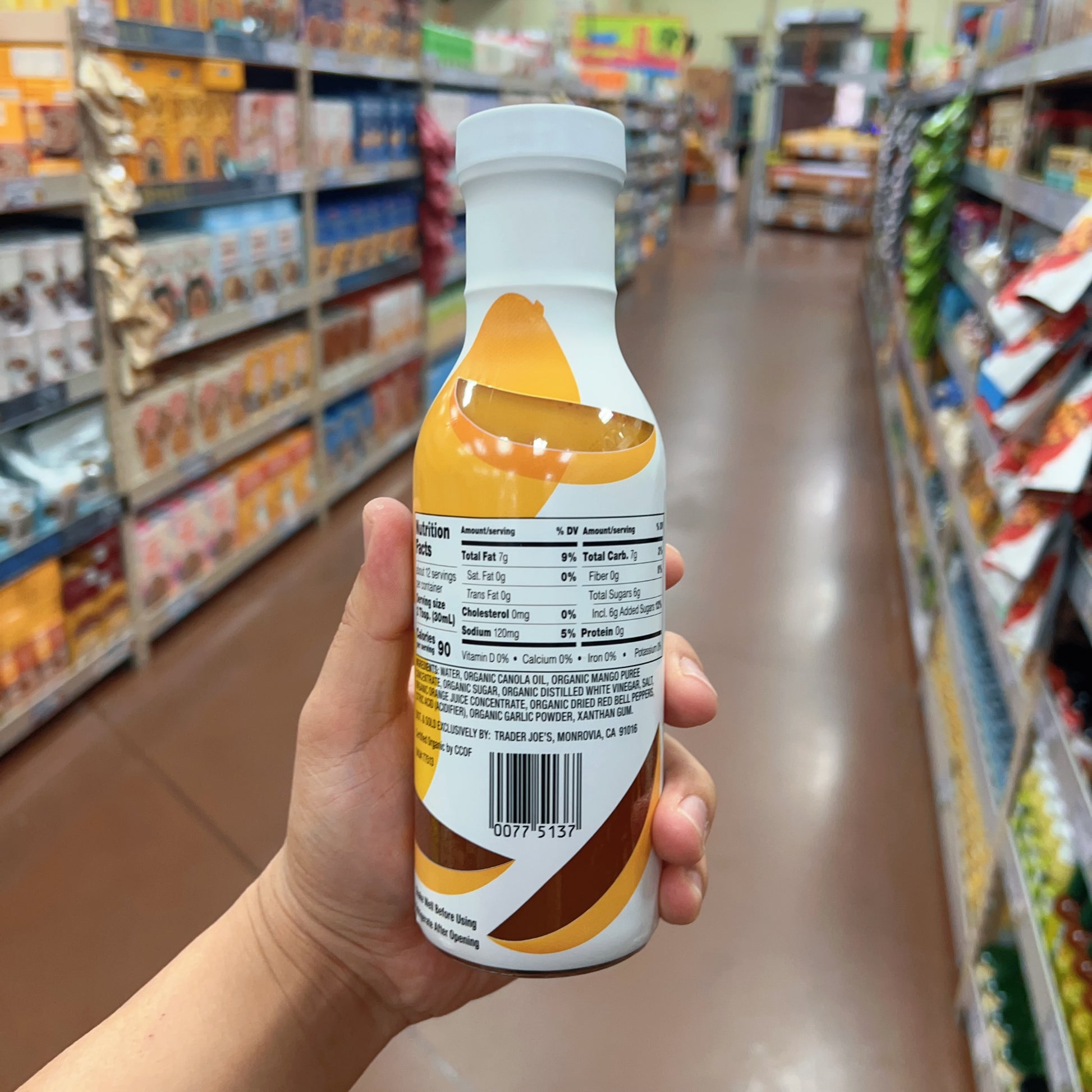Trader Joe's Organic Mango Vinaigrette Dressing USDA Organic • Net Wt. 12 FL OZ (355mL)