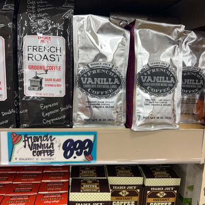 Trader Joe's French Vanilla Coffee Medium Dark Roast Ground 100% Arabica 14 oz