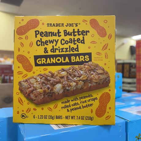 Trader Joe’s Peanut Butter Chewy Coated & Drizzled Granola Bars 6 Pack 7.4 oz product image