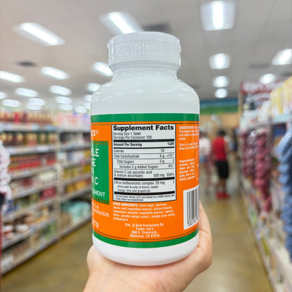 Trader Joe's Chewable Orange Flavored Vitamin C 500 mg Dietary Supplement 100 Tablets