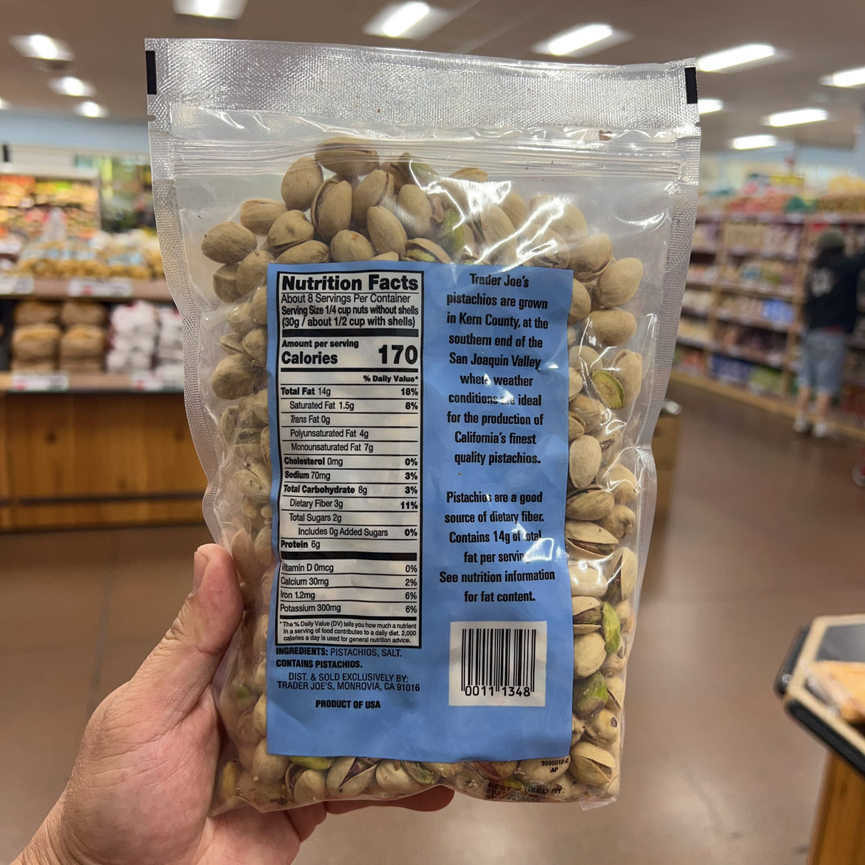 Trader Joe's 50% Less Salt Dry Roasted & Salted Pistachios 16 oz