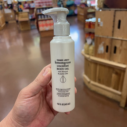 Trader Joe's Lemongrass Coconut Body Oil Jojoba & Almond 4.8 fl oz
