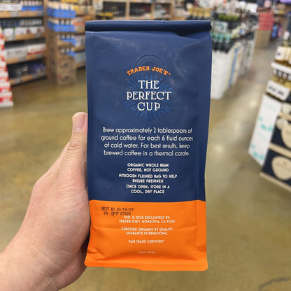 Trader Joe's Organic French Roast Decaf Coffee Dark Roast 100% Arabica Whole Bean 13 oz