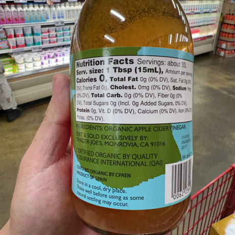 Trader Joe’s Organic Raw Apple Cider Vinegar 16.9 fl oz - product image 3