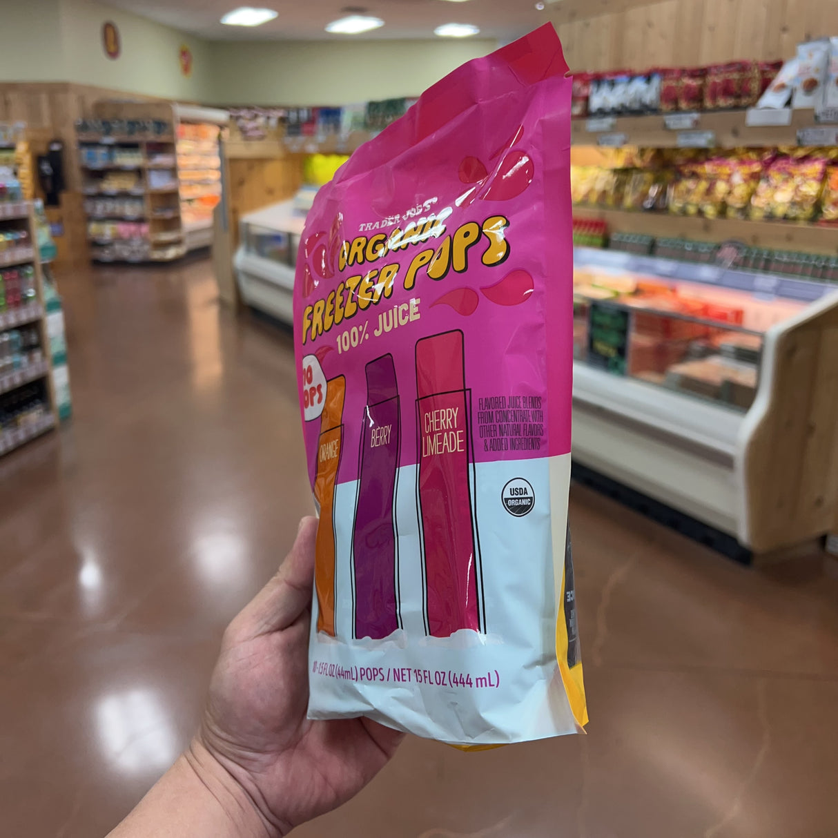 Trader Joe's Organic Freezer Pops 100% Juice — 10 Pops (Orange, Berry, Cherry Limeade)