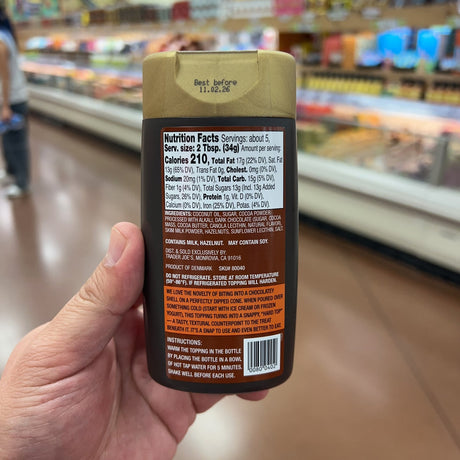 Trader Joe's Hard Top Chocolate Shell Topping 6.17 oz (175g)