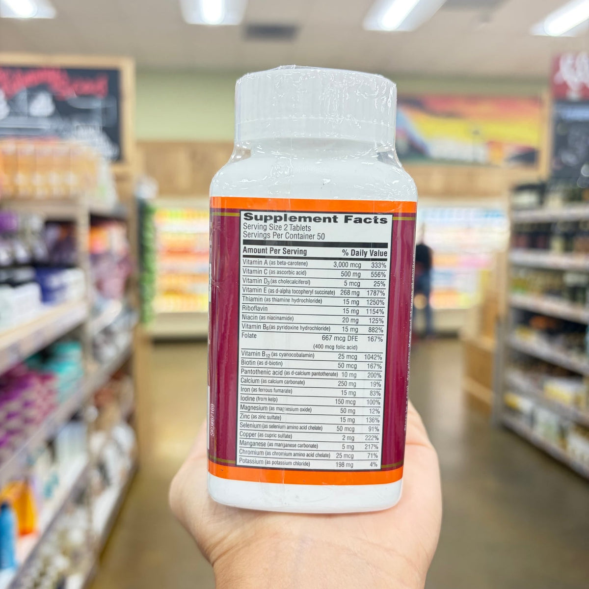 Trader Joe's Multi Vitamin & Mineral Antioxidant Vitamins A, C & E Extended Release 100 Tablets product image 2