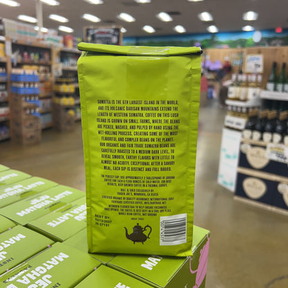 Trader Joe's Fair Trade Organic Sumatra Coffee Medium Dark Roast 100% Arabica Whole Bean 13 oz