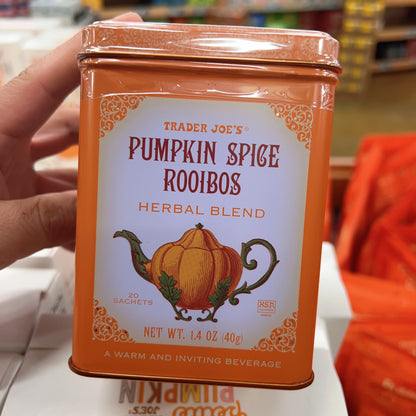 Trader Joe's Pumpkin Spice Rooibos Herbal Tea 1.4 oz (40g) | Caffeine-Free