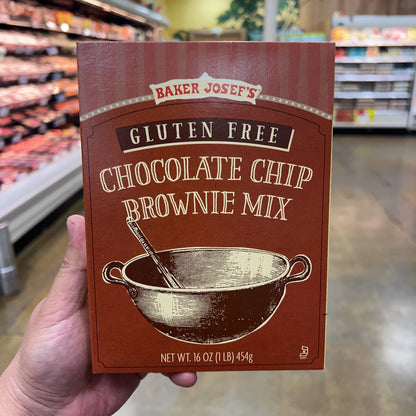 Baker Josef's Gluten Free Chocolate Chip Brownie Mix 16 oz (1 lb) product image