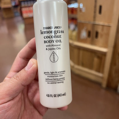 Trader Joe's Lemongrass Coconut Body Oil Jojoba & Almond 4.8 fl oz