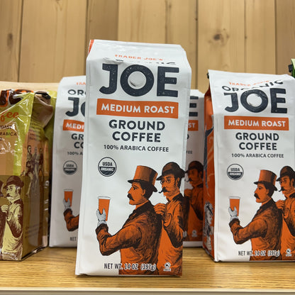 Trader Joe's Organic Joe Medium Roast Ground Coffee USDA Organic 100% Arabica 14 oz
