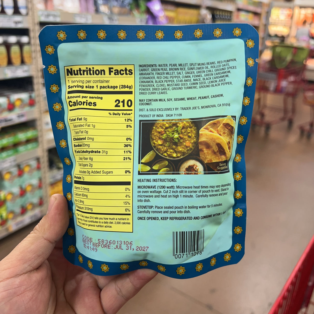 Trader Joe's Indian Fare Kitchari 10 oz