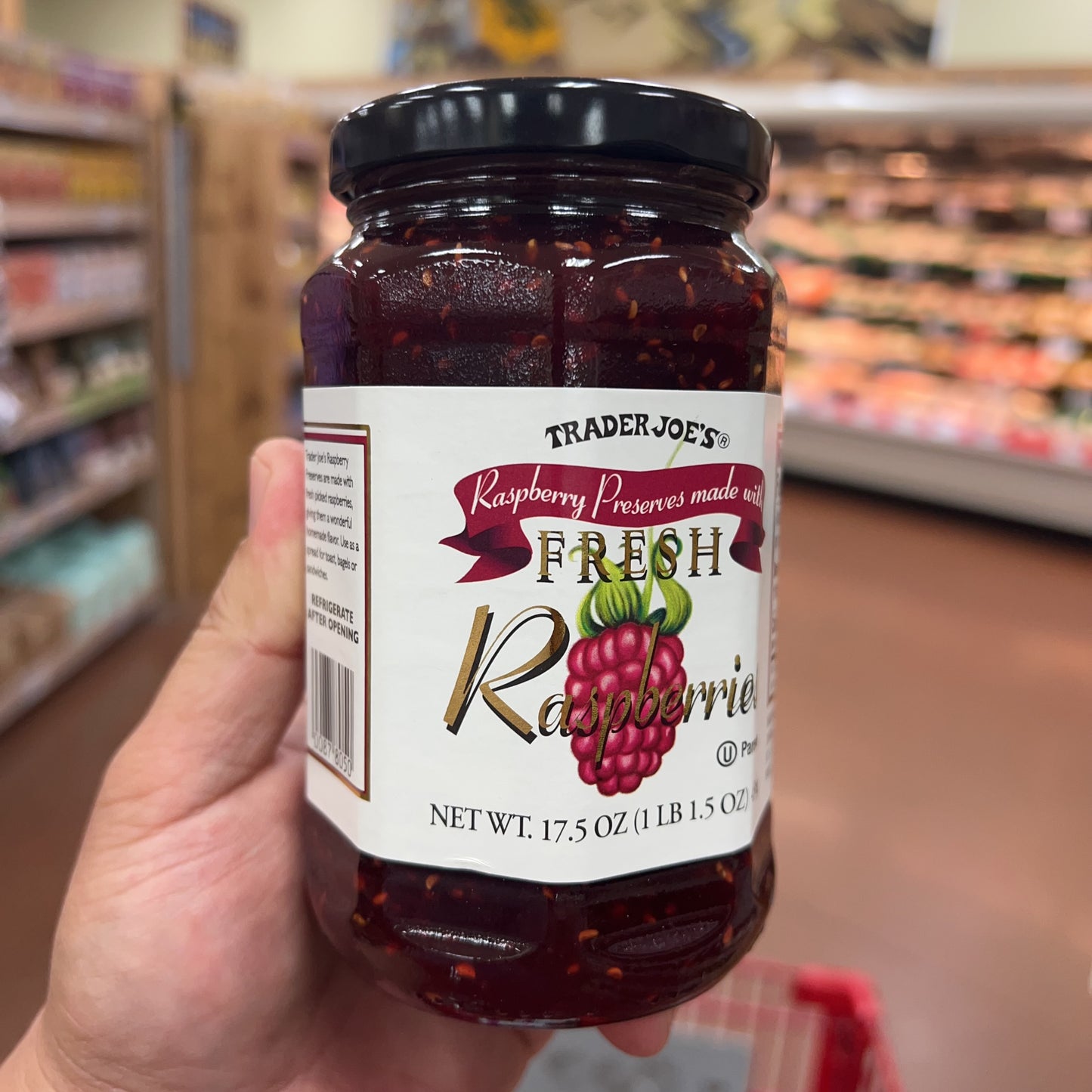 Trader Joe's Raspberry Preserves made with Fresh Raspberries, 17.5 oz (496g)