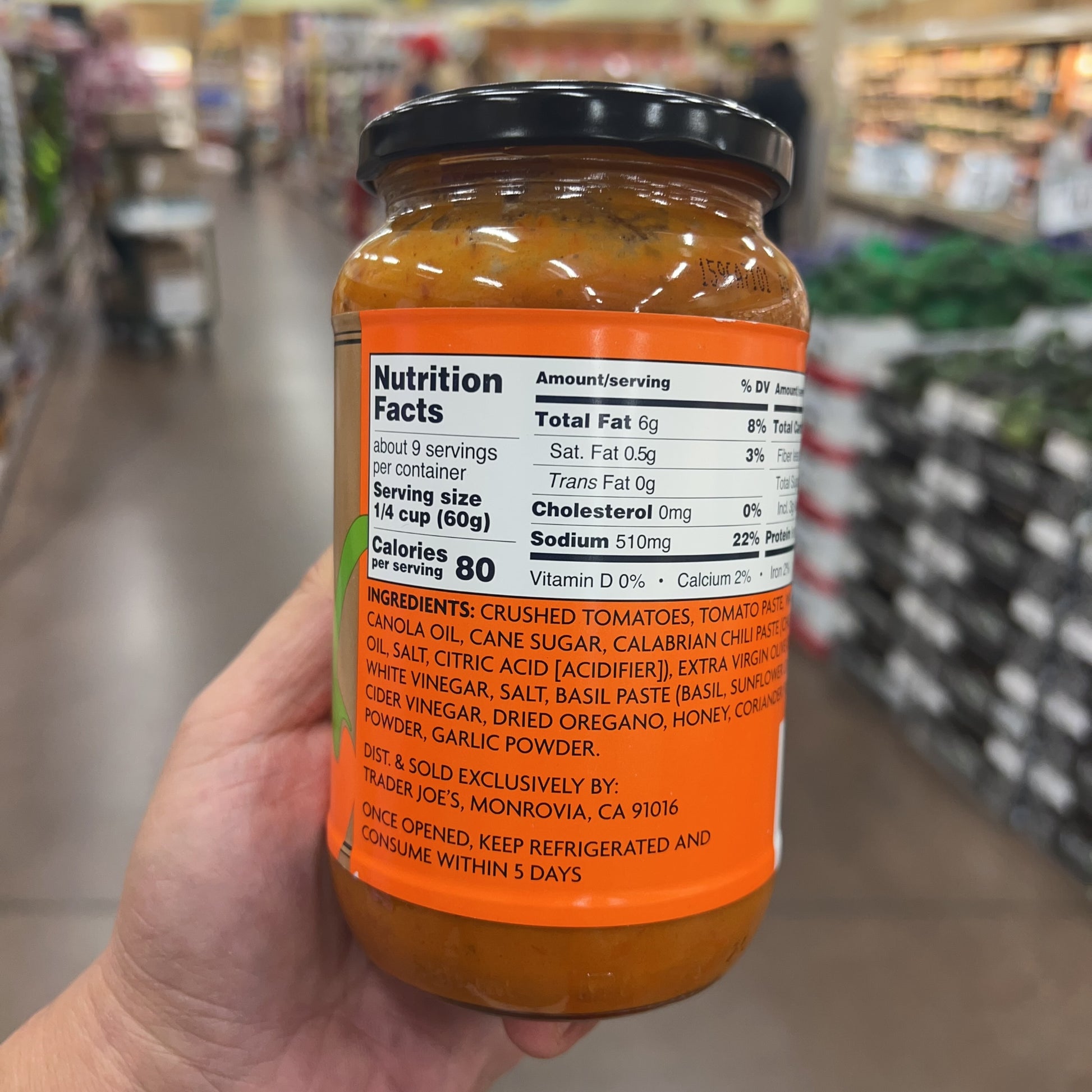 Trader Joe's Calabrian Chili Spicy Pasta Sauce 18.34 oz product image 2
