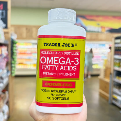 Trader Joe's Molecularly Distilled Omega-3 Fatty Acids Odorless 90 Softgels