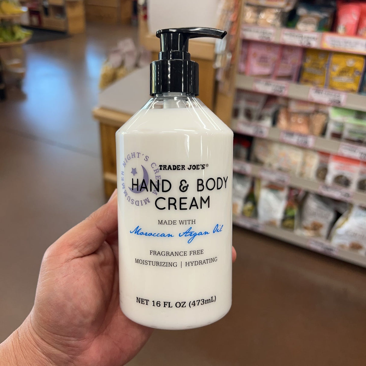 Trader Joe's Midsummer Night's Fragrance-Free Hand & Body Cream Argan Oil 16 fl oz