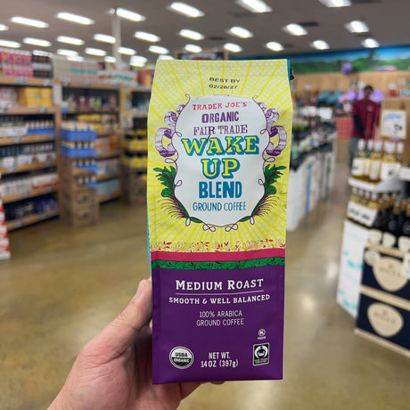 Trader Joe's Organic Fair Trade Wake Up Blend Ground Coffee Medium Roast 100% Arabica 14 oz