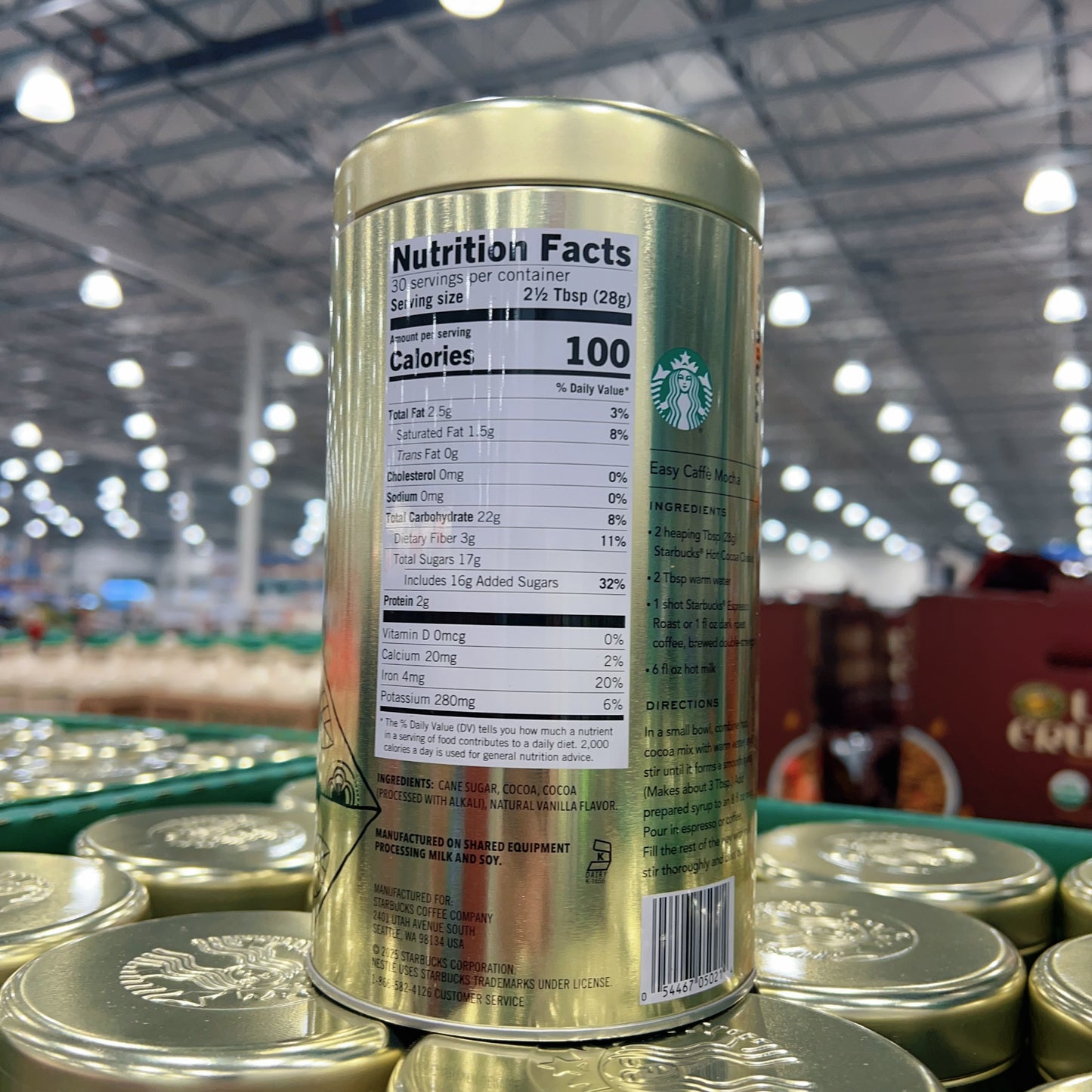 Starbucks Classic Hot Cocoa Mix 30 oz (850g) | ~30 Servings | Kosher Dairy