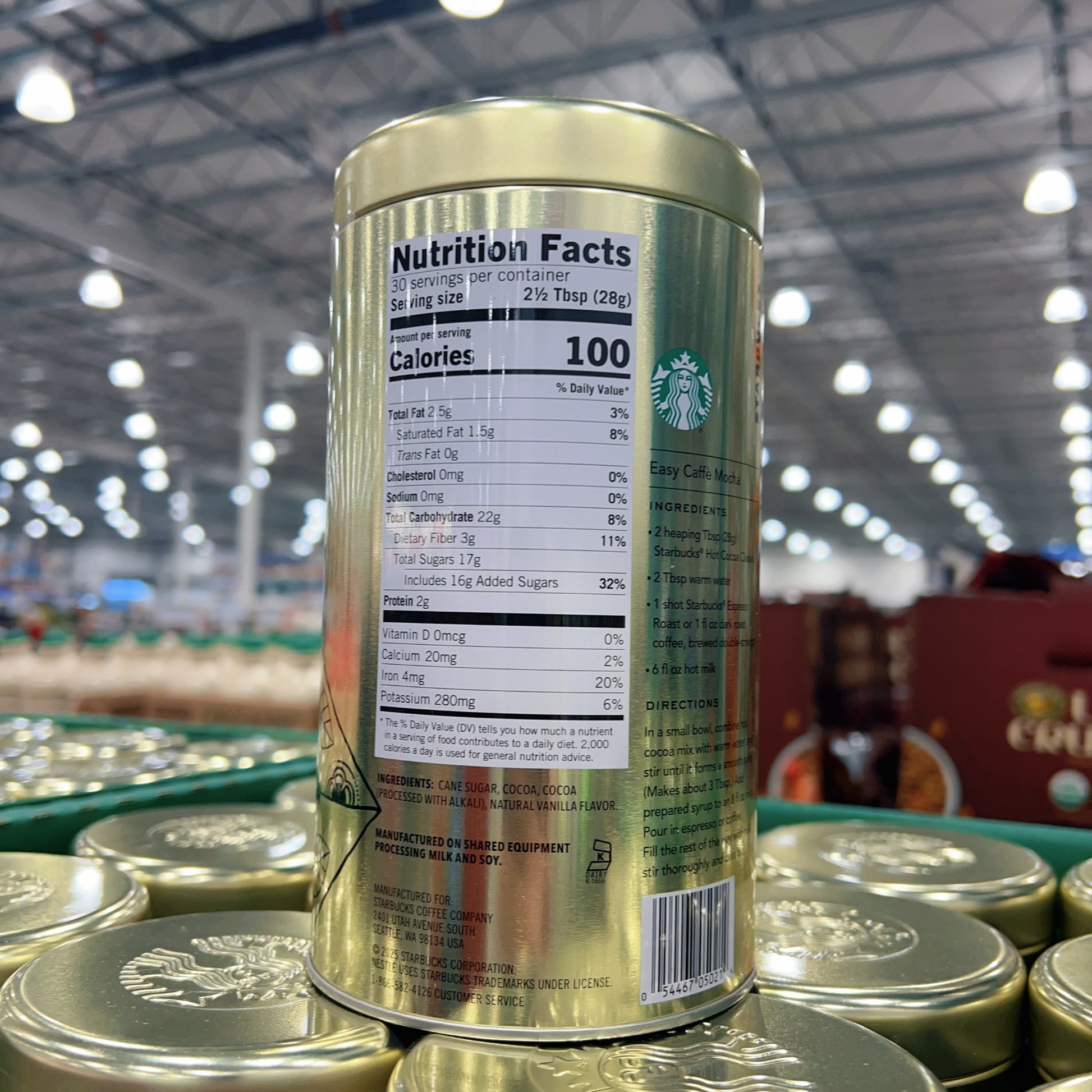 Starbucks Classic Hot Cocoa Mix 30 oz (850g) | ~30 Servings | Kosher Dairy