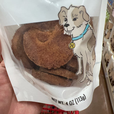 Trader Joe's Salmon & Sweet Potato Dog Treats — close-up packaging detail