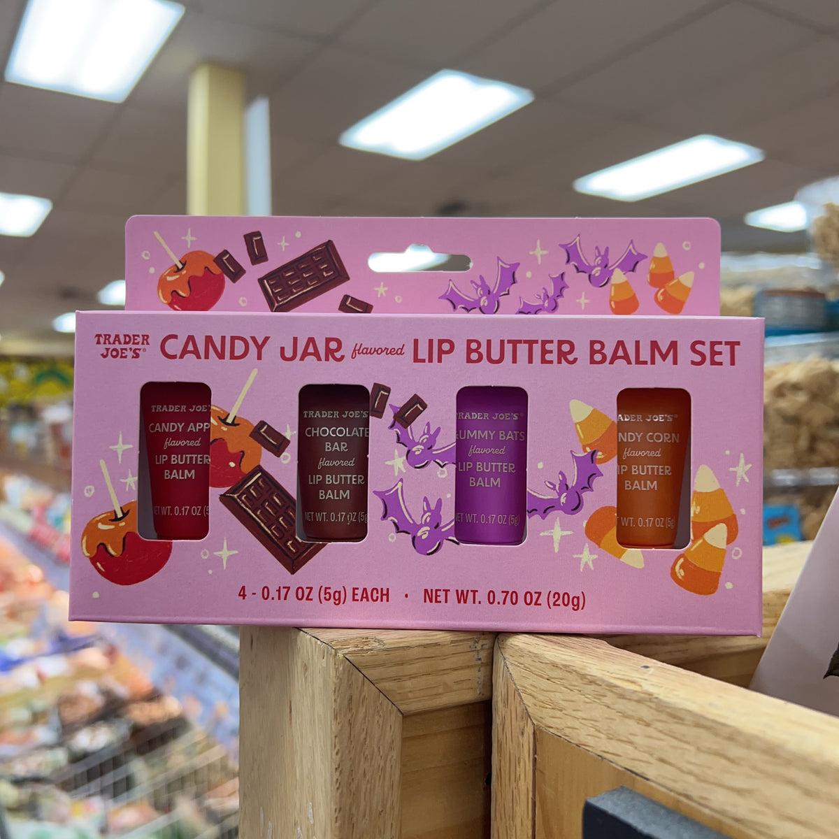 Trader Joe's Candy Jar Flavored Lip Butter Balm Set — front package view