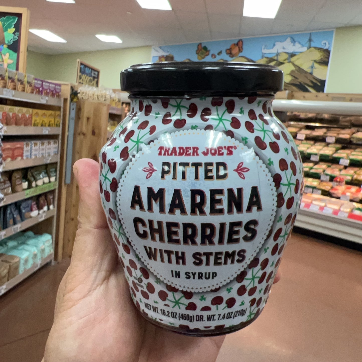 Trader Joe's Pitted Amarena Cherries with Stems in Syrup, 16.2 oz (460g)