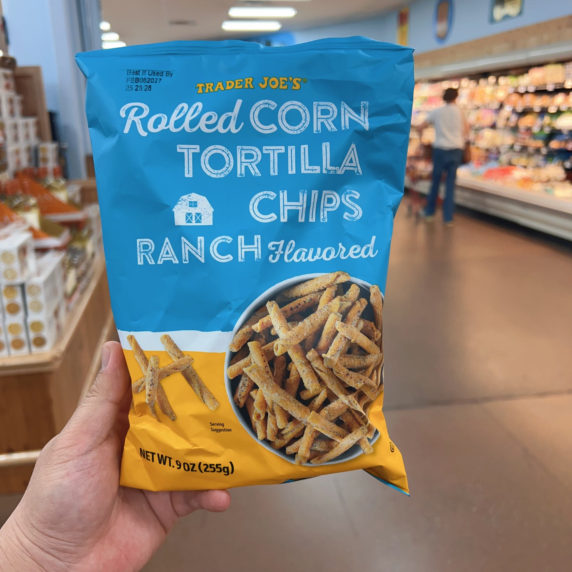 Trader Joe's Rolled Corn Tortilla Chips Ranch Flavored Net Wt. 9 oz (255g)