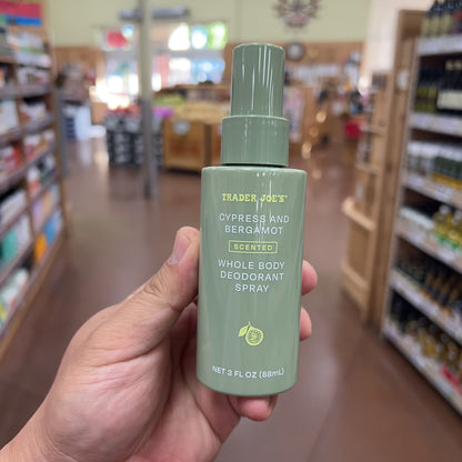 Trader Joe's Cypress and Bergamot Scented Whole Body Deodorant Spray