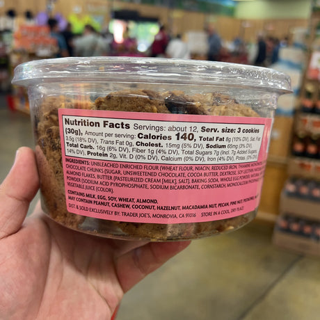 Trader Joe's Dark Chocolate Chunk and Almond Cookies 13 oz (369g) product image 2