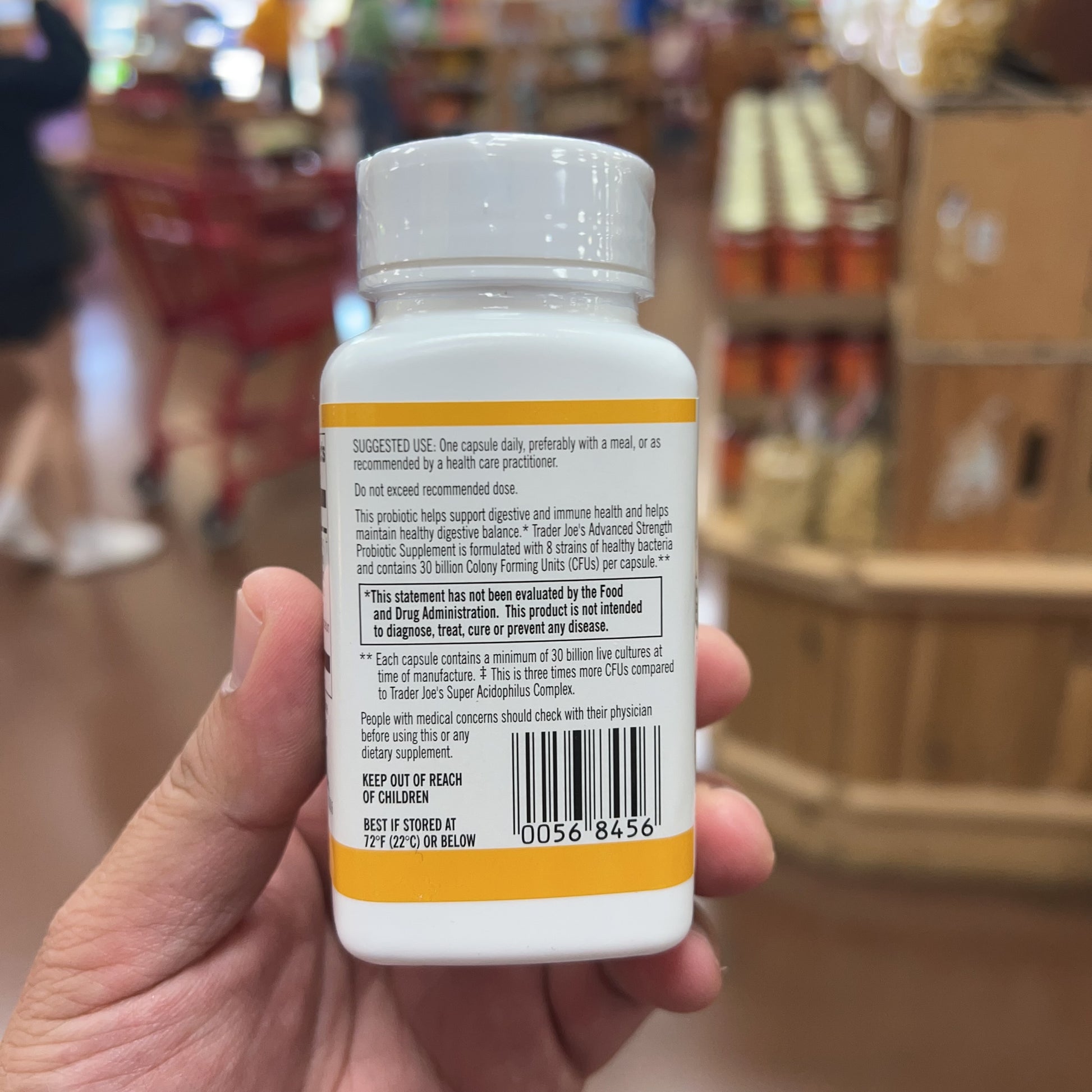 Trader Joe's Advanced Strength Probiotic — 30 Billion CFUs, 8 Strains, 30 Capsules