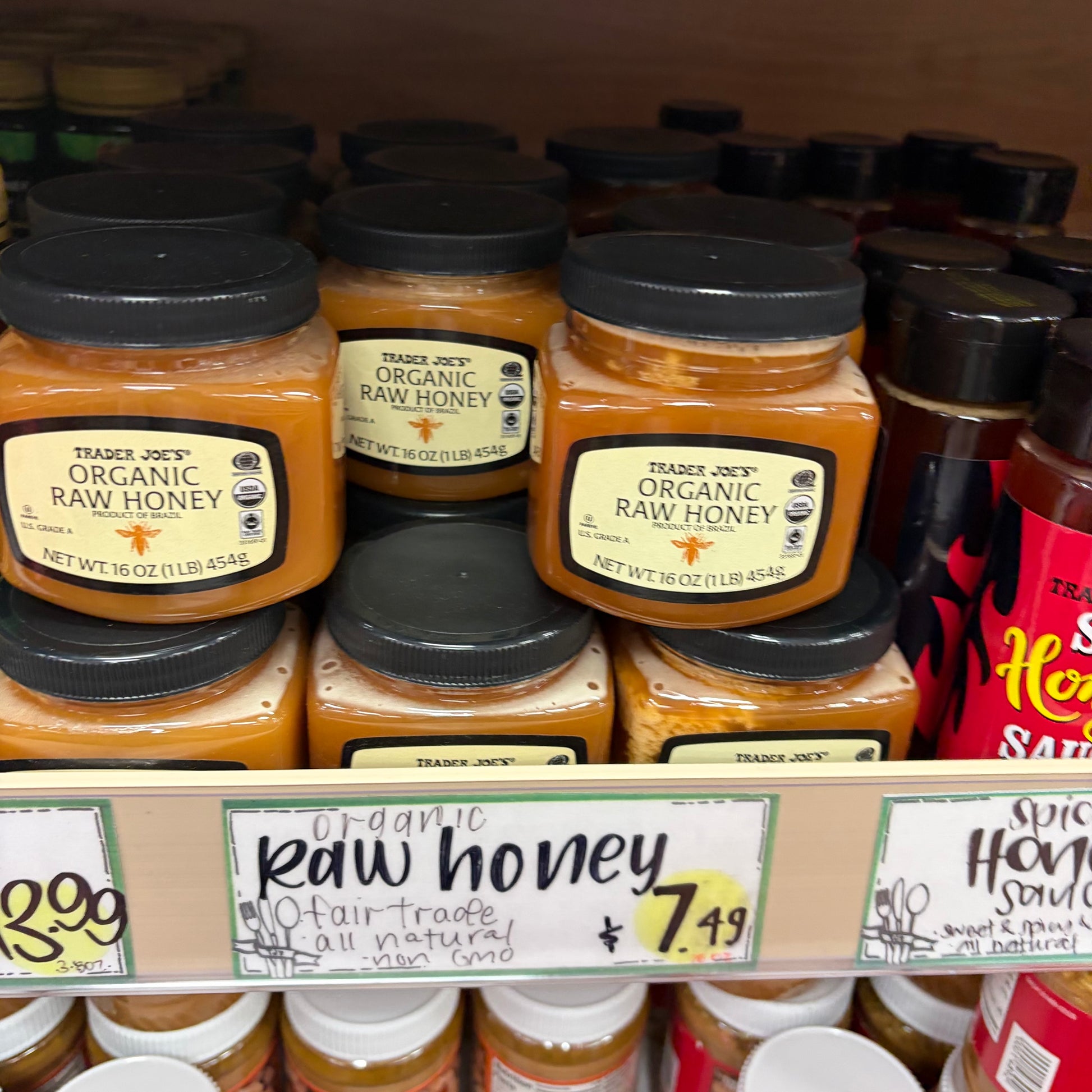 Trader Joe's Organic Raw Honey 16 oz (1 lb / 454g)